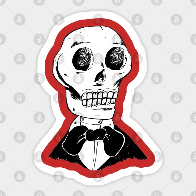 Well Dressed Skeleton Sticker by Black Snow Comics